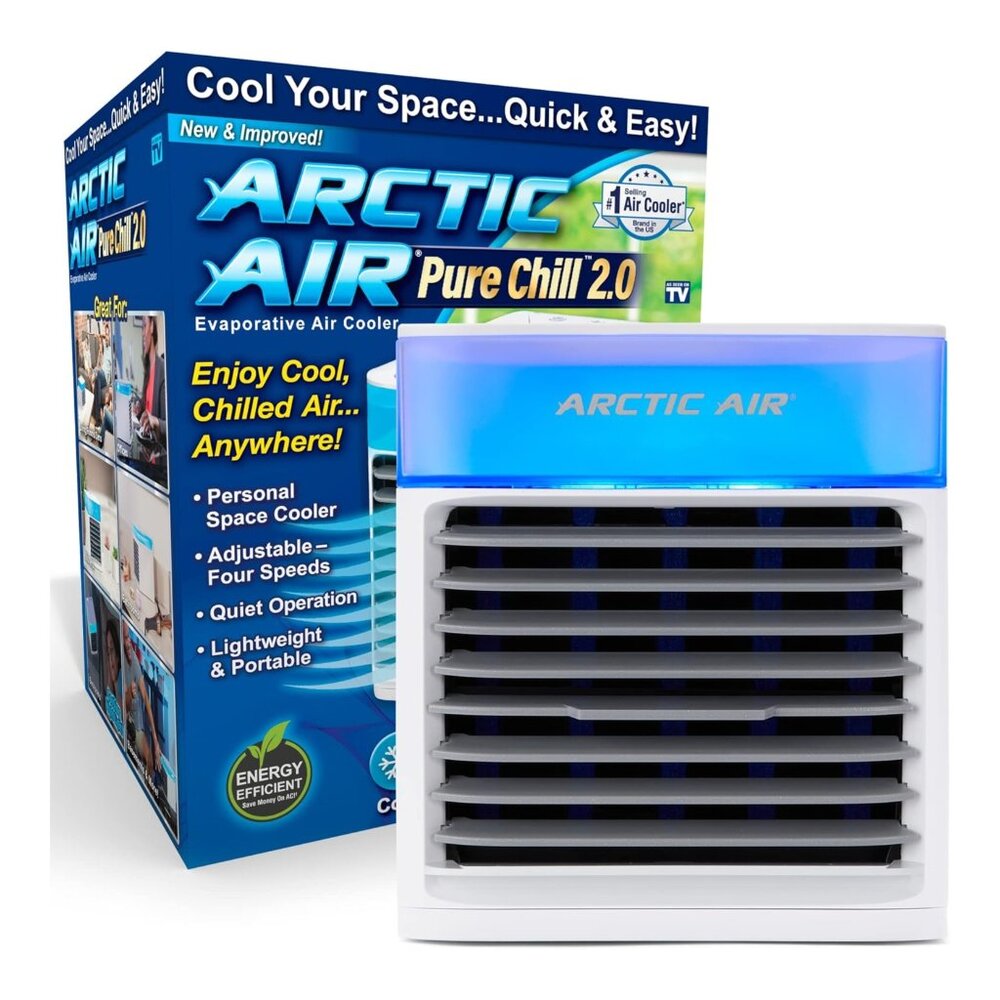 Arctic Air Pure Chill 2.0 Portable Evaporative Cooler - Hydro-Chill, Touch Contr